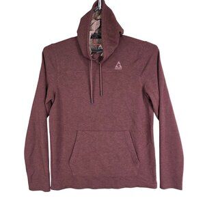 Mens Burgundy Gerry Hoodie Sweatshirt Drawstring Long Sleeve Rayon Blend Size M